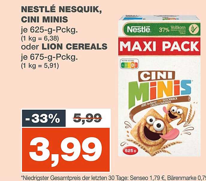 Nestle Nesquik Cini Minis Angebot bei Real - 1Prospekte.de