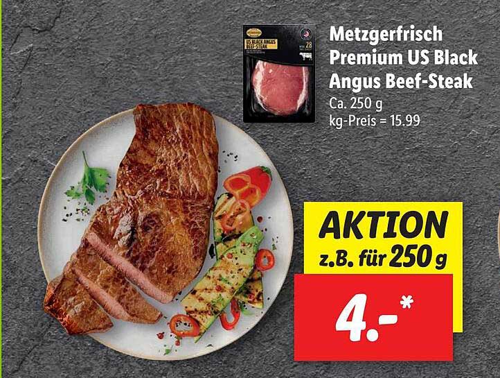 Metzgerfrisch Premium Us Black Angus Beef-steak Angebot bei Lidl