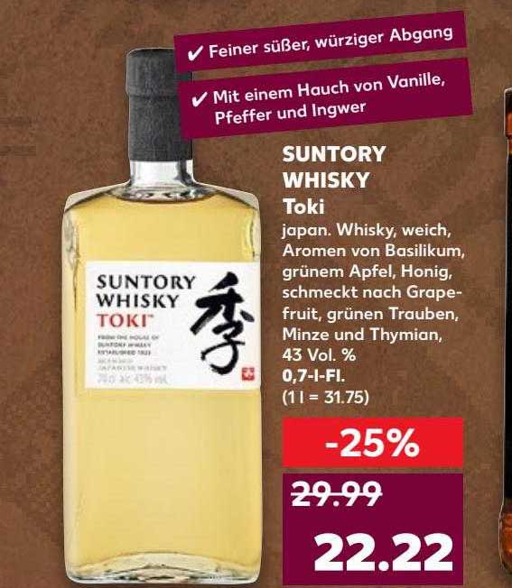 Suntory Whisky Toki Angebot Bei Kaufland