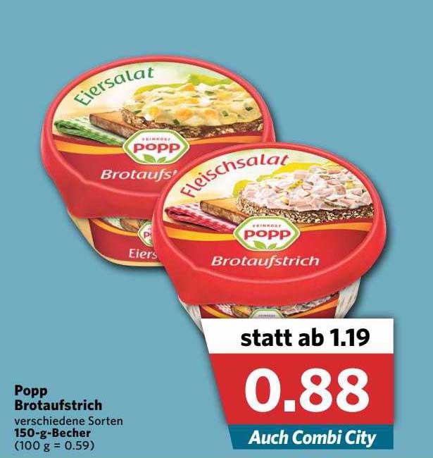 Popp Brotaufstrich Angebot bei Combi Markt - 1Prospekte.de