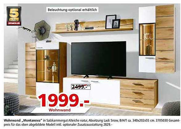 Wohnwand Montanova Angebot bei Segmüller 1Prospekte.de