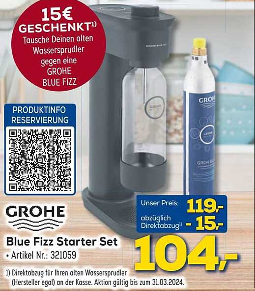 Grohe Blue Fizz Starter Set Angebot bei Berlet 