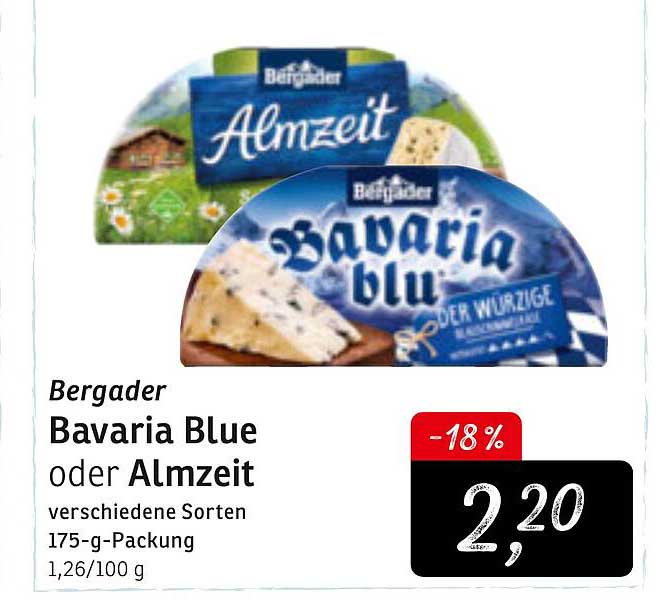 Bergader Bavaria Blue Oder Almzeit Angebot bei KONSUM