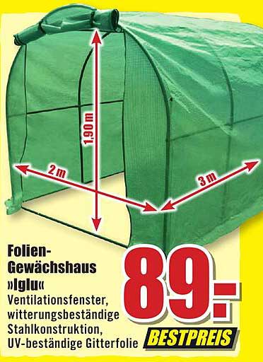 Foliengewächshaus Iglu Angebot bei B1 Discount Baumarkt