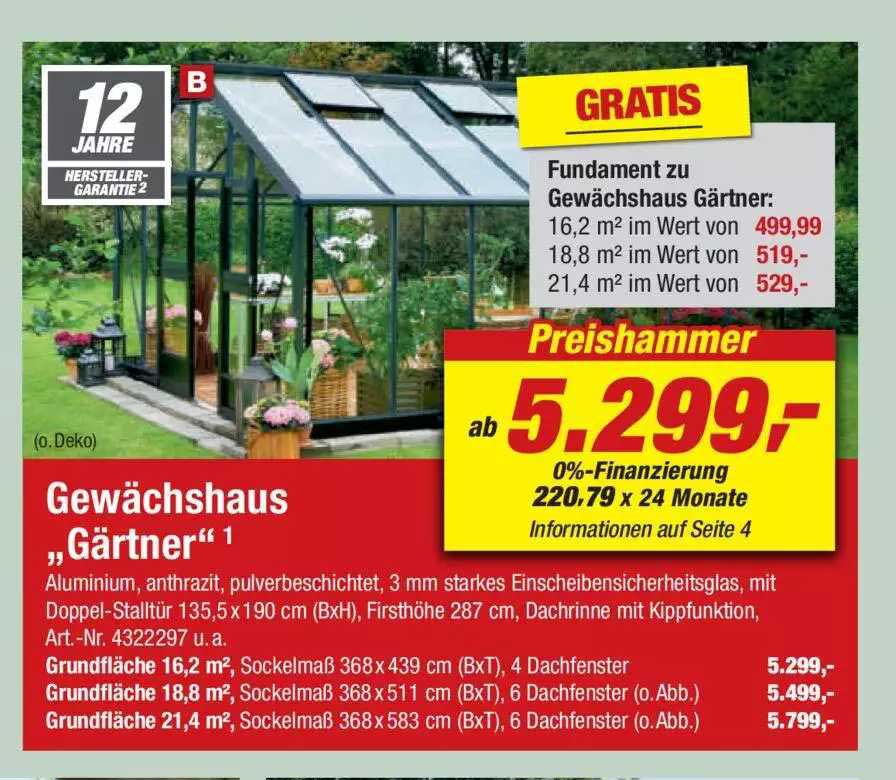 Gewächshaus „gärtner“ Angebot bei Toom Baumarkt