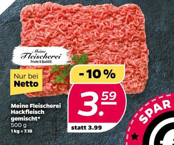 Meine Fleischerei Hackfleisch Gemischt Angebot bei Netto 1Prospekte.de