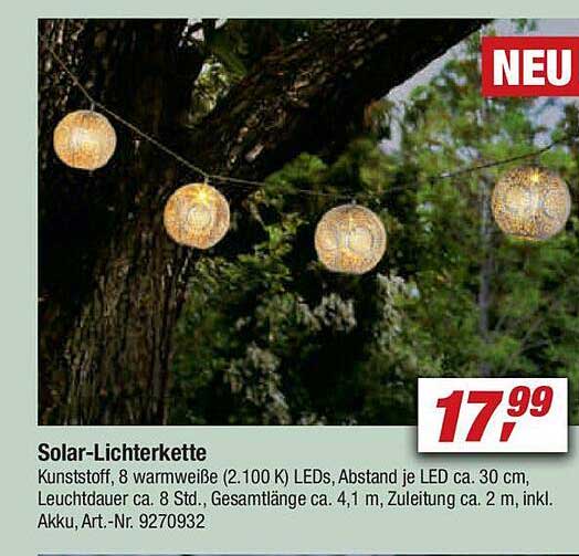 Solarlichterkette Angebot bei Toom Baumarkt