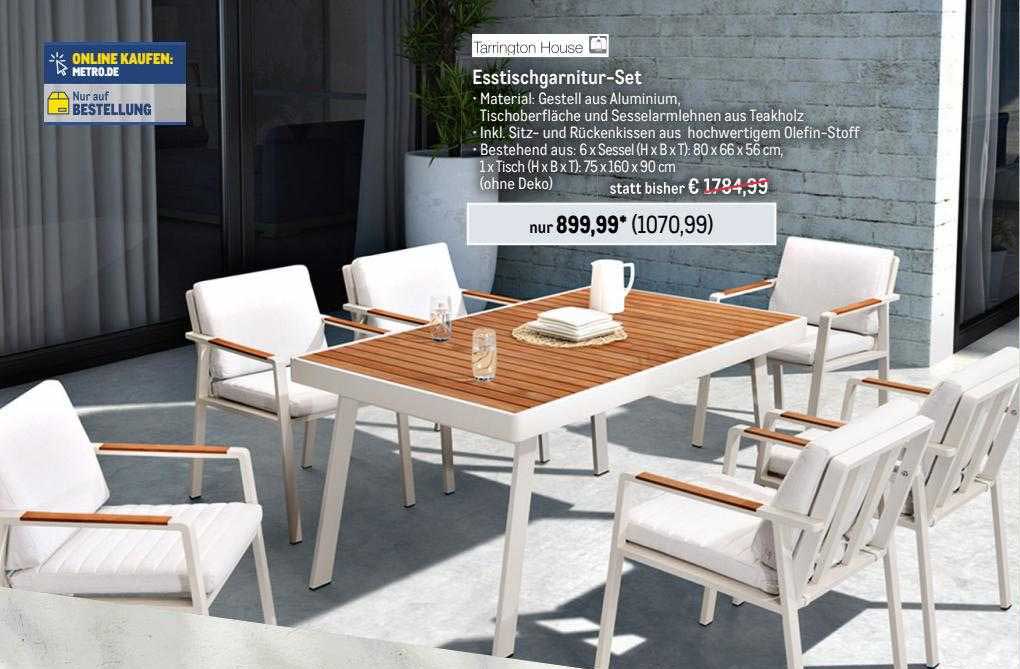 Tarrington House Esstischgarnitur-set Angebot bei METRO - 1Prospekte.de
