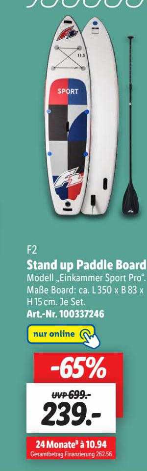 F2 Stand Up Paddle Board Angebot bei Lidl - 1Prospekte.de