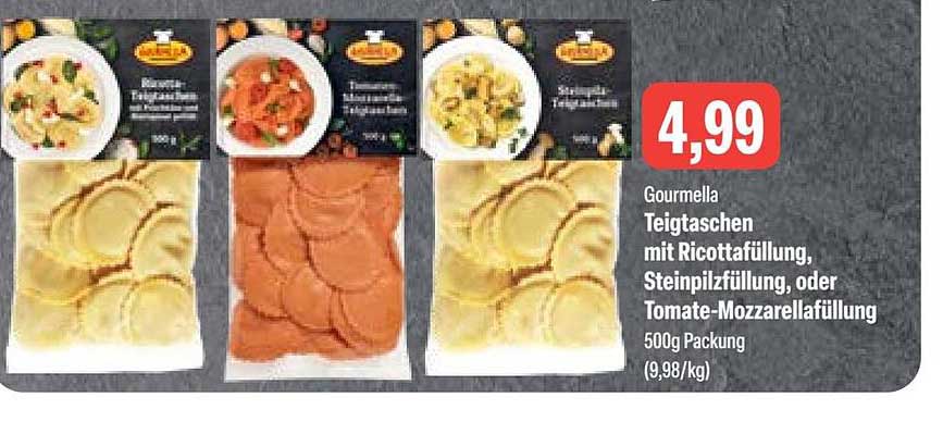 Gourmella Teigtaschen Mit Ricottafüllung, Steinpilzfüllung Oder Tomate ...