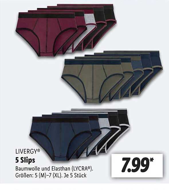 Livergy 5 Slips Angebot bei Lidl 1Prospekte.de