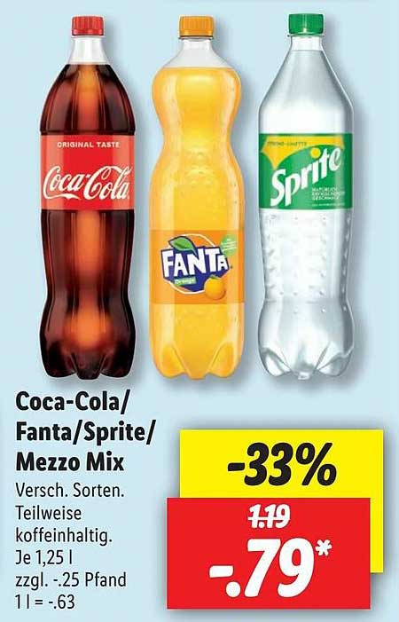 Cocacola Fanta Sprite Mezzo Mix Angebot bei Lidl 1Prospekte.de