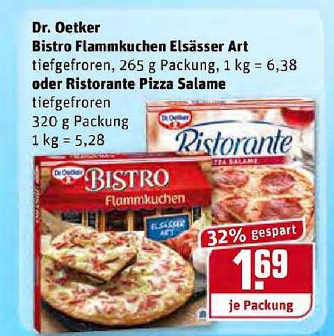Dr Oetker Bistro Flammkuchen Elsasser Art Oder Ristorante Pizza Salame Angebot Bei Rewe