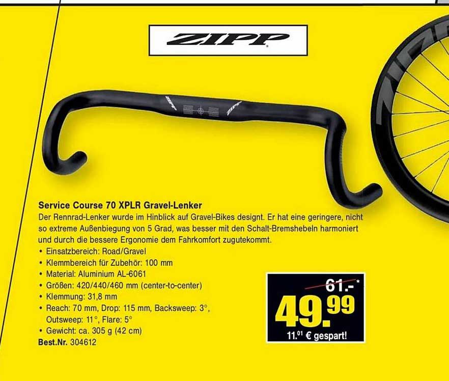 Zipp Service Course 70 Xplr Gravel-lenker Angebot bei Zweirad Stadler 