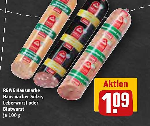 Rewe Hausmarke Hausmacher Sülze, Leberwurst Oder Blutwurst Angebot bei ...
