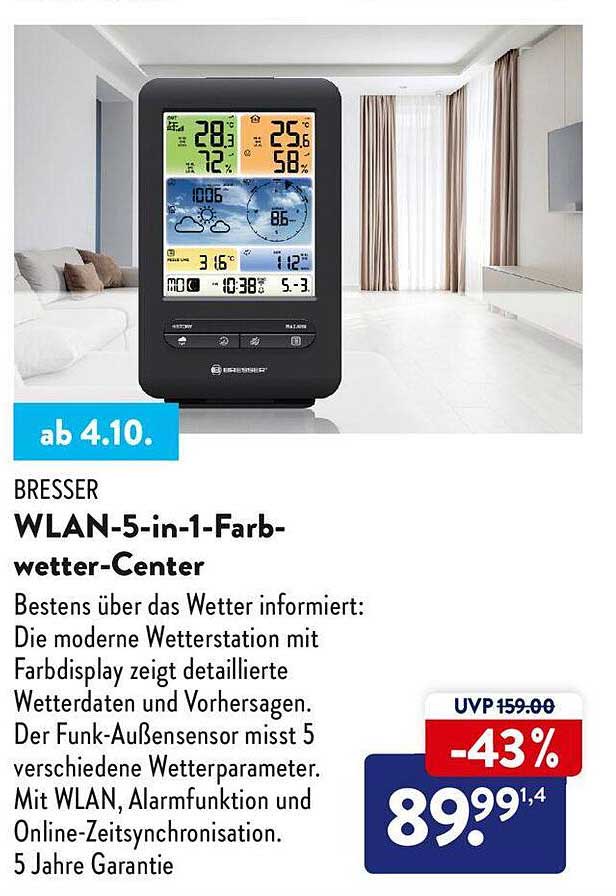 Bresser Wlan5in1farbwettercenter Angebot bei ALDI Nord 1Prospekte.de