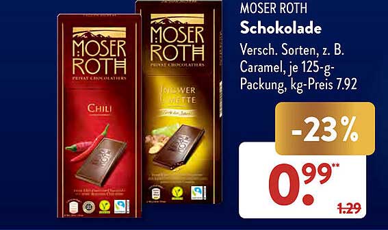 Moser Roth Schokolade Angebot bei ALDI SÜD - 1Prospekte.de