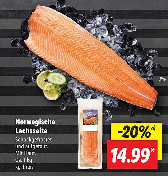 Norwegische Angebot Lidl Lachsseite bei