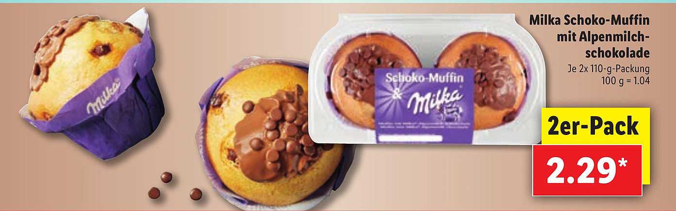 Milka Schokolade Muffin Mit Alpenmilch Schokolade Angebot bei Lidl ...