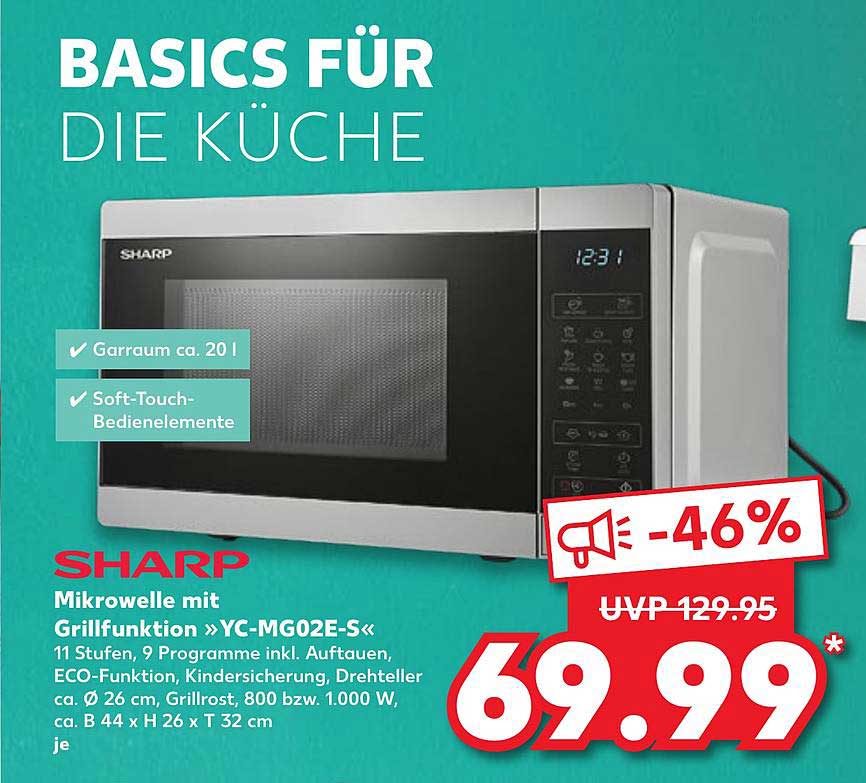 Sharp Mikrowelle Mit Grillfunktion >YC-MG02E-S< Angebot bei Kaufland