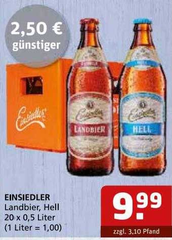 Einsiedler Landbier, Hell Angebot bei Getränke Quelle 1Prospekte.de