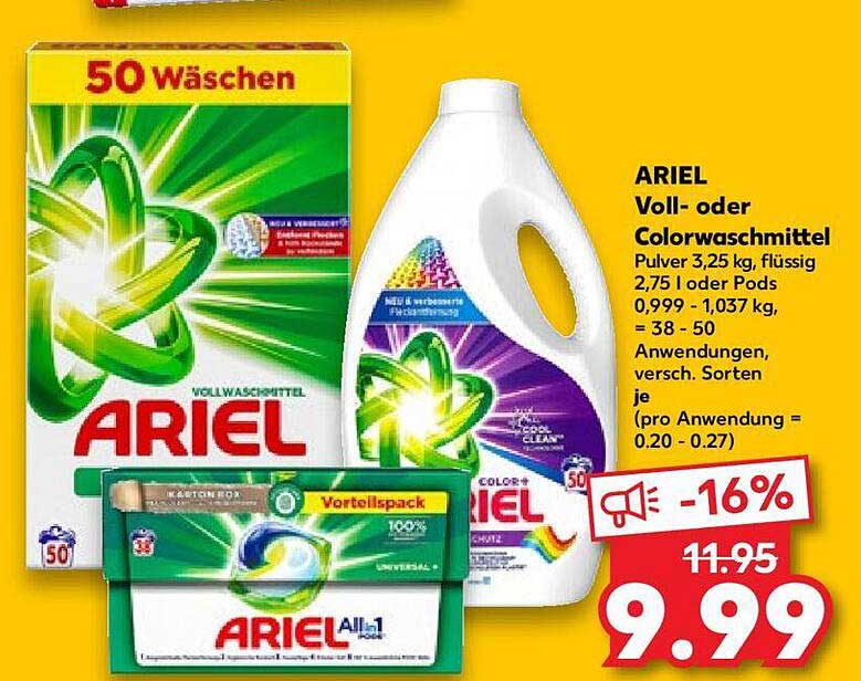 Ariel Voll Oder Colorwaschmittel Angebot bei Kaufland 1Prospekte.de