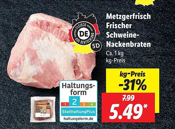 Frischer bei Metzgerfrisch Lidl Angebot Schweine-nackenbraten
