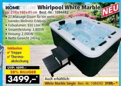 Home Deluxe Whirlpool White Marble Angebot bei Norma24