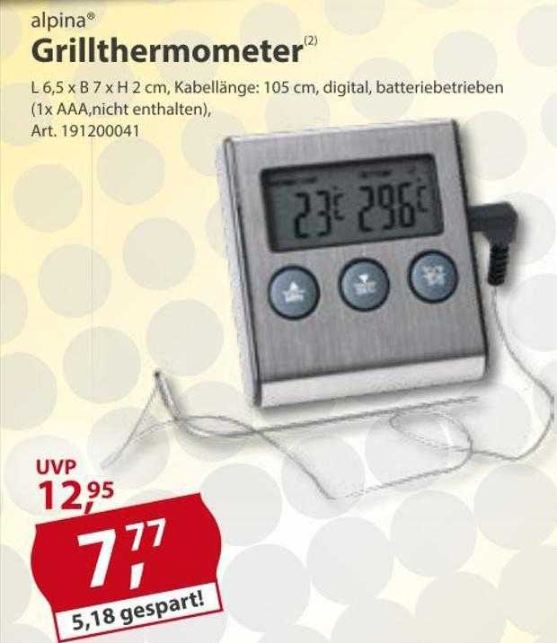 Sonderpreis Baumarkt Alpina Grillthermometer