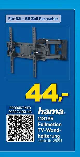 Berlet Hama 118125 Fullmotion Tv-wandhalterung