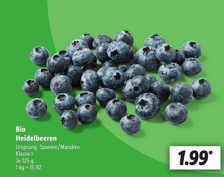 Bio Heidelbeeren Angebot bei Lidl 1Prospekte.de