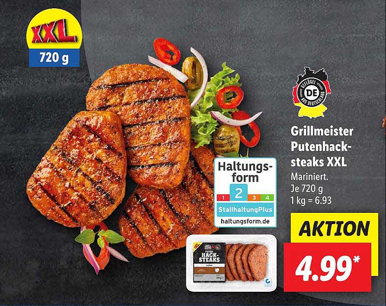 Grillmeister Putenhacksteaks XXL Angebot bei Lidl 1Prospekte.de
