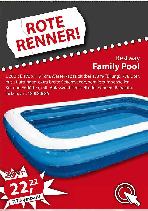 Bestway Family Pool Angebot bei Sonderpreis Baumarkt 1Prospekte.de