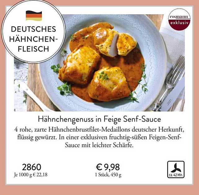 Eismann Hähnchengenuss In Feige Senf-sauce