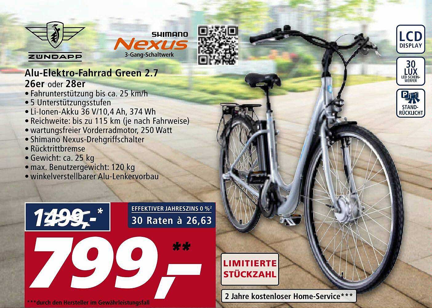 Real Zündapp Alu-elektro-fahrrad Green 2.7