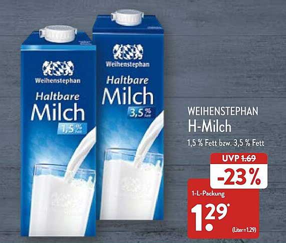 Aldi Nord H Milch 3 5 Preis Weihenstephan H-milch Angebot bei ALDI Nord - 1Prospekte.de