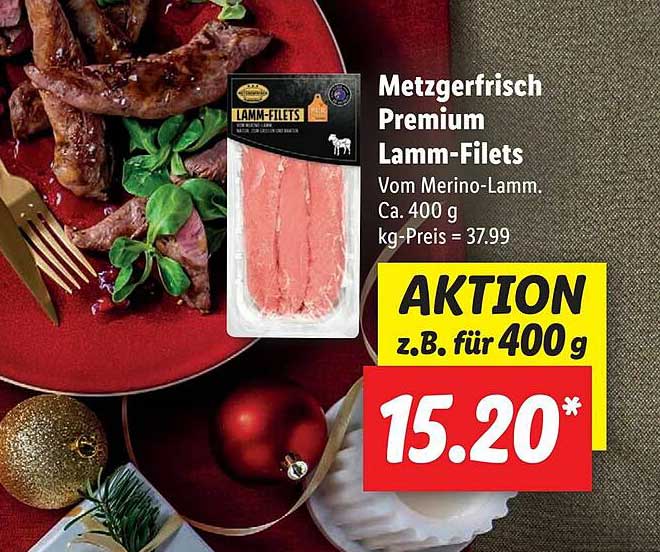 Metzgerfrisch Premium Lamm-filets Angebot bei Lidl | Billiger Montag