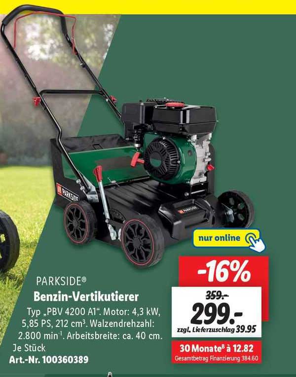 Parkside Benzinvertikutierer Typ „pbv 4200 A1” Angebot bei Lidl