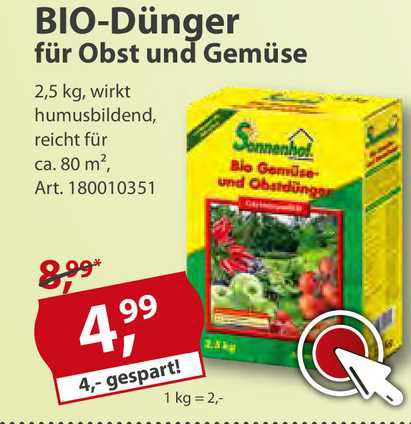 Bio Dünger Für Obst Und Gemüse Angebot bei Sonderpreis Baumarkt