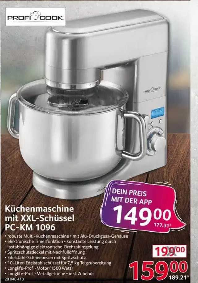 Pc Mit Profi Angebot Km bei Schüssel 1096 Küchenmaschine Cook Xxl Selgros