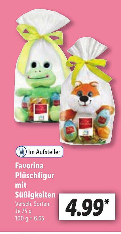 Favorina Plüschfigur Mit Süßigkeiten Angebot bei Lidl 1Prospekte.de