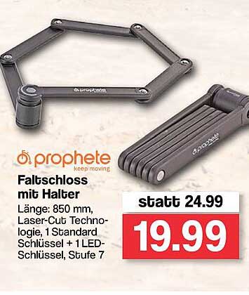 Prophete Rahmenschloss, Inkl. 2 Schlüssel, Davon 1 Beleuchtet