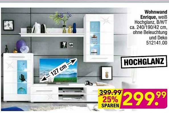 Wohnwand Enrique Angebot bei Möbel Boss 1Prospekte.de