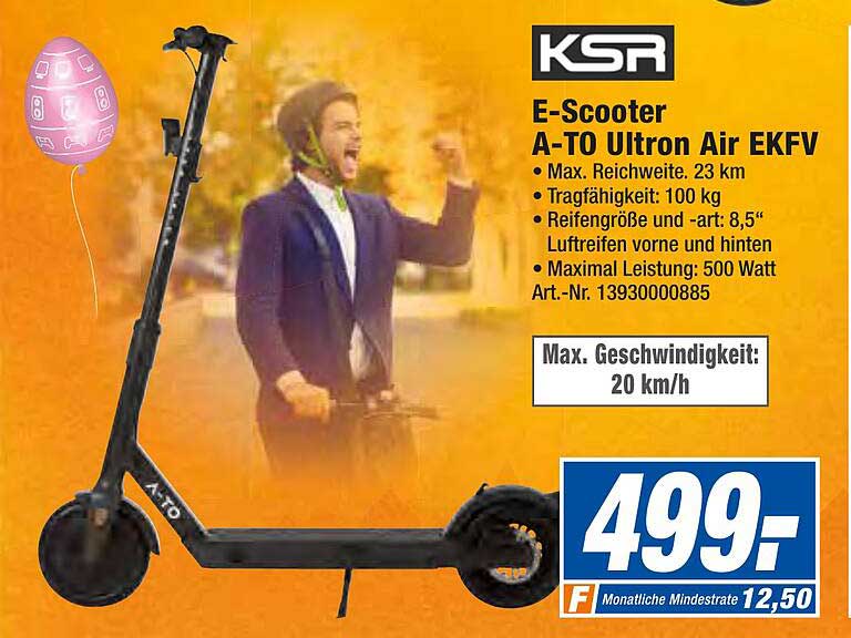 A-to Ultron Air Ekfv Ksr Reviews Ksr E-scooter A-to Ultron Air Ekfv Angebot bei Expert Techno Land