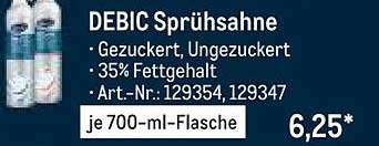 Debic Sprühsahne Angebot bei METRO 1Prospekte.de