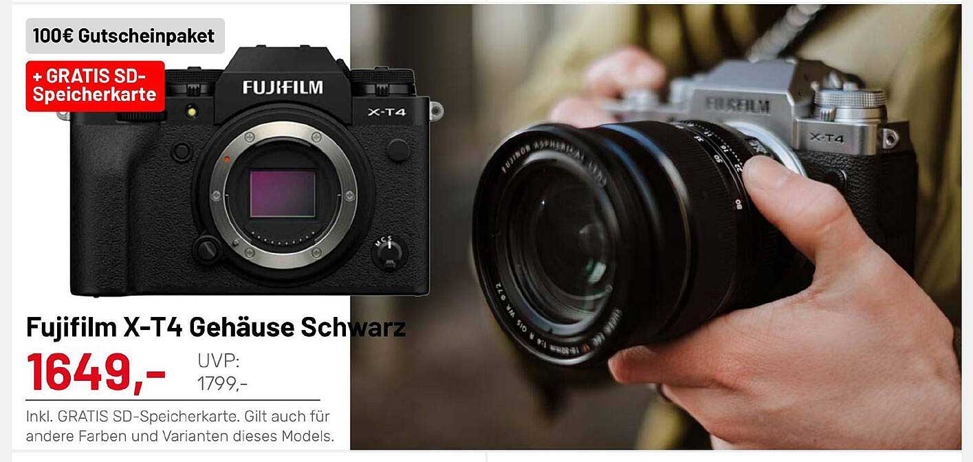 FOTO GREGOR Fujifilm X-t4 Gehäuse Schwarz