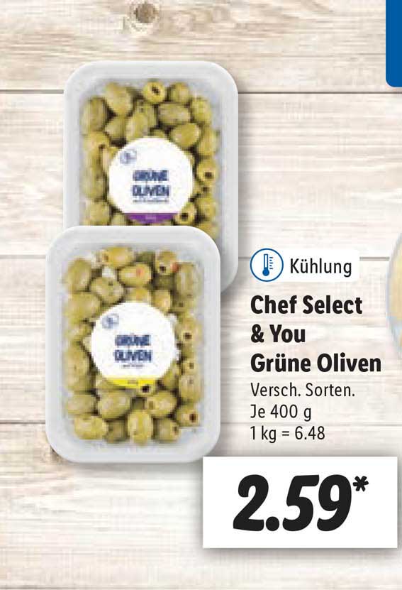 Chef Select & You bei Lidl Oliven Grüne Angebot