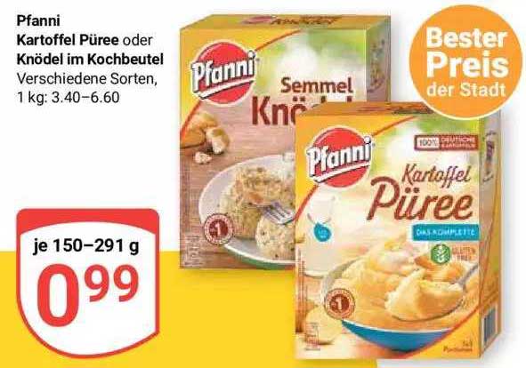 Pfanni Kartoffel Püree Oder Knödel Im Kochbeutel Angebot bei Globus