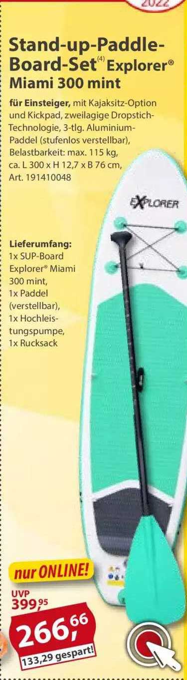 Mint Stand-up-paddle-board-set 300 Explorer Baumarkt bei Miami Angebot Sonderpreis