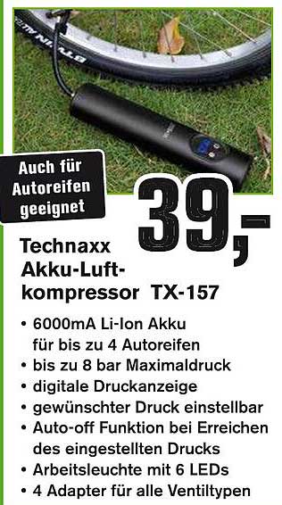 Technaxx Akku-luft-kompressor Tx-157 Angebot Bei Alphatecc